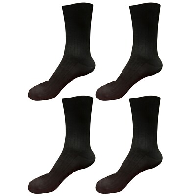 4 Paar B and Q Herren Crew Dress Socken Mid Calf 98% Baumwolle Größe 9-11