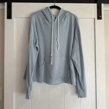 Z BY ZELLA Light Blue Raw Hem Hoodie Sweatshirt Size Medium