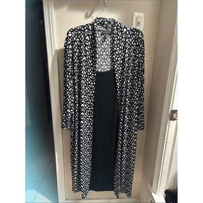 connected apparel Black and White Printed Layering One Piece Dress 24W