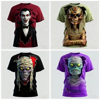 Horror Zombie Dracula Frankenstein Halloween T-Shirt Shirt Herren Kleidung Sommer
