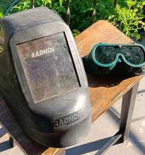 Radnor welding helmet and saftey glasses