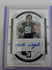 2023 Josh Whyle, Titans National Treasures signed Rookie 8/99 Panina #134 card. rookie card picture