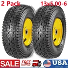 13x5.00-6 Lawn Mower Tires with Wheel, 4 Ply Tubeless Tractor Turf Tire, Set 2