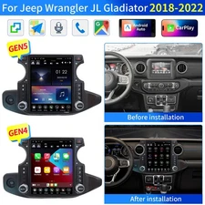 Car Stereo Tesla Style Radio Carplay for 2018-2022 Jeep Wrangler JL Gladiator JT