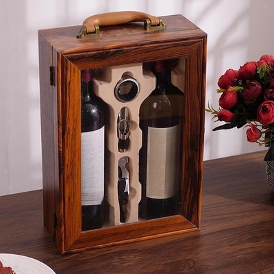 Doppelweindose, Präsentationsbox aus Holz zum Verpacken,