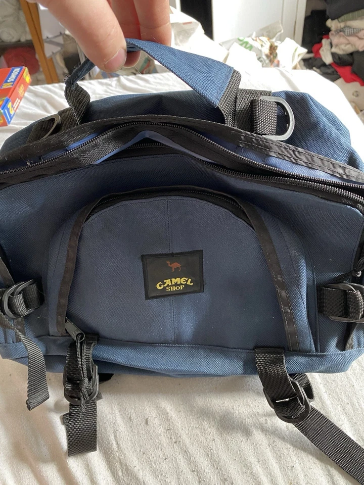 Tasche,Bauchtasche,Camel,Retro,Blau, Oldschool, Vintage,Gürteltasche - Bild 2 von 4