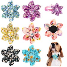 6 PCS Dog Collar Flowers Accessory Removable Bow Attachment Floral Embellishment