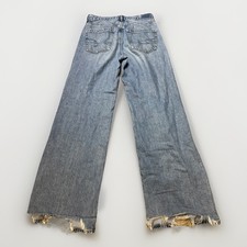 American Eagle Super high Baggy Size 4 long Women's Jeans Light Blue Wash Wide