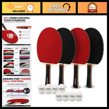 Table Tennis Paddles Set with Balls - Sticky Rubber for Better Control - Indoor/