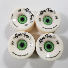 Atom Tone 97A Dance Quad Skate Wheels White with Bionic Abec 7 Bearings 4 Pack 