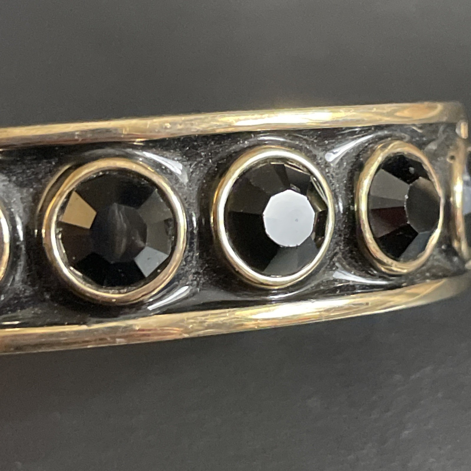 GIVENCHY Hinged Bangle Designer Elegant Black Ena… - image 6