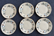6 x Vintage Colclough Linden Bone China Tea Plates - 6.25" (16cms) Diameter