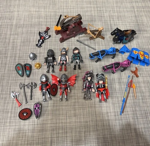 Playmobil Soldier / Knights VTG Mixed Figure Lot Medieval Plus Accessories