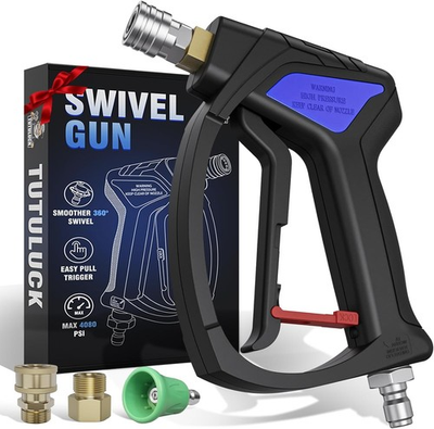 #ad ® Short Pressure Washer Gun Small Power Washer Handle with 3 8quot; Smooth Swiv... $60.20