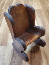 Vintage Wooden Rocking Chair Solid Wood For Dolls 12 X 6.75 X 6.5  