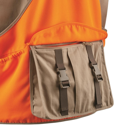 New Mens Upland Vest for Bird Hunting, Orange Brown w Back Game