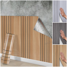 3M Wood Grain Panel Effect Wallpaper Stick Self Adhesive 3D Wood Slat Wall Paper