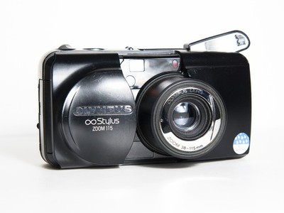 Olympus Stylus Zoom 115 MJU II Film Camera Point & Shoot RARE BLACK - TESTED