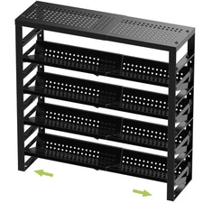 Expandable, Stackable, Adjustable Spice Rack kitchen Organizer,Metal Pantry S...