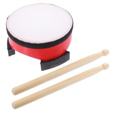 1 Set Floor Drum for Kids Musical Instrument Toy Red Durable Wooden Percussion