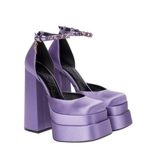 Versace Aevitas IT 39 US 9 Platform Purple Orchid Satin Pump Crystal NWB $1,575