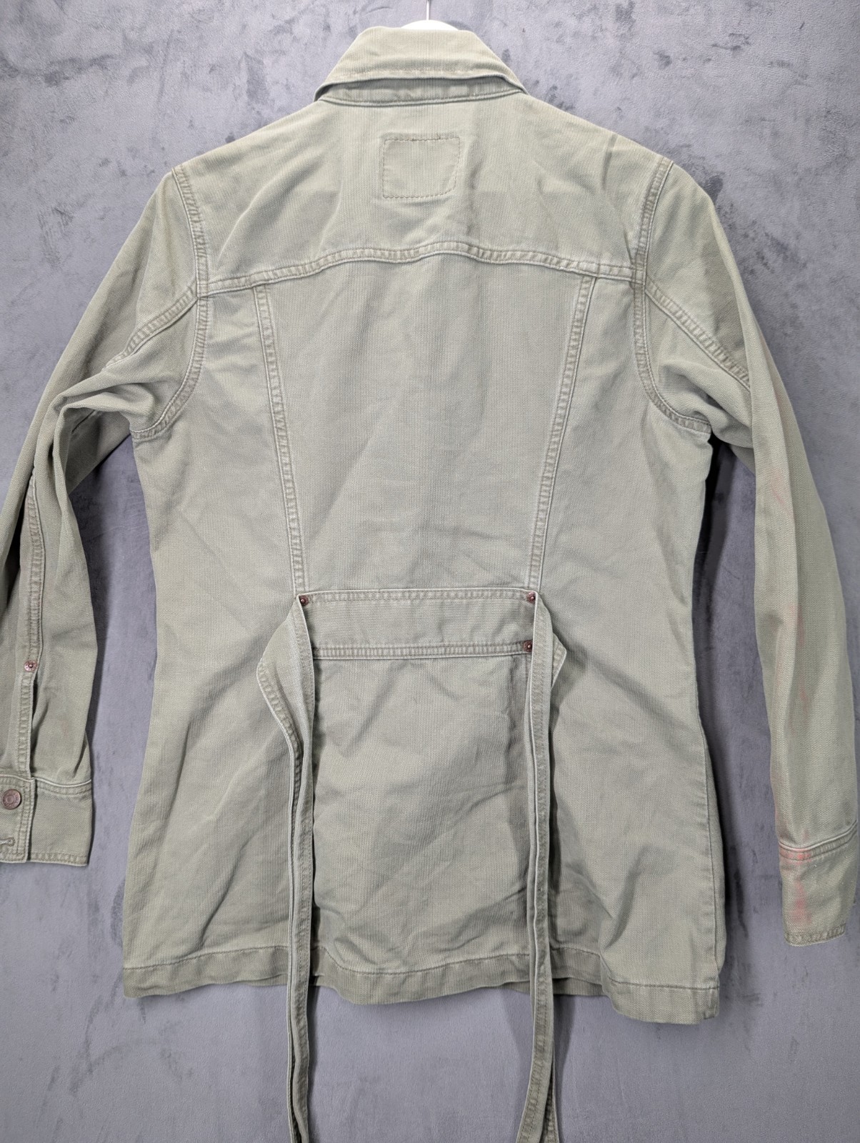 Y2K Levi's Women's Bush Jacket Size Medium Full Zip Belt Cotton Made In Brazil image 6
