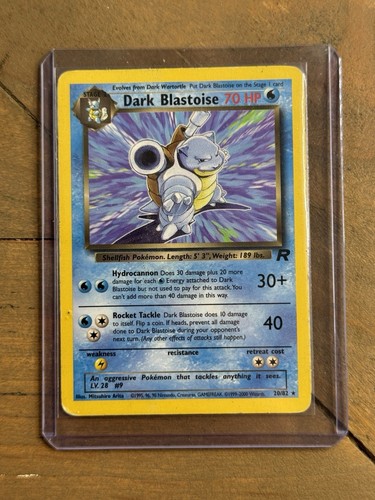 Dark Blastoise 20/82 Team Rocket - Unlimited Edition Regular Non Holo VG MP