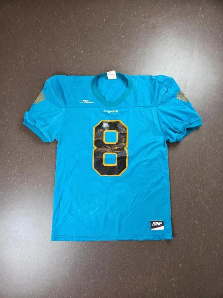 Maillot vintage Bike Jaguars Football Américain Bleu Numéro 8 Usa Style 90s - Photo 1/4