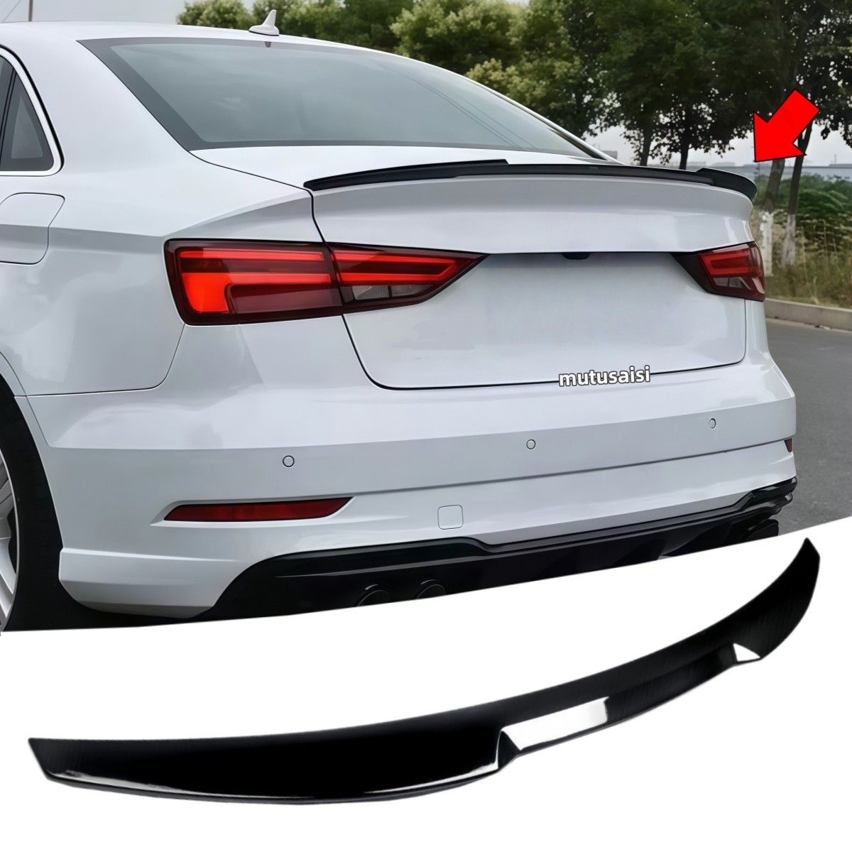 Becquet de coffre Audi A3 Limousine 8V en carbone look pour un design premium