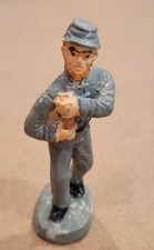 Plastic Infantry Toy Soldier Figure - Painted Gray Uniform