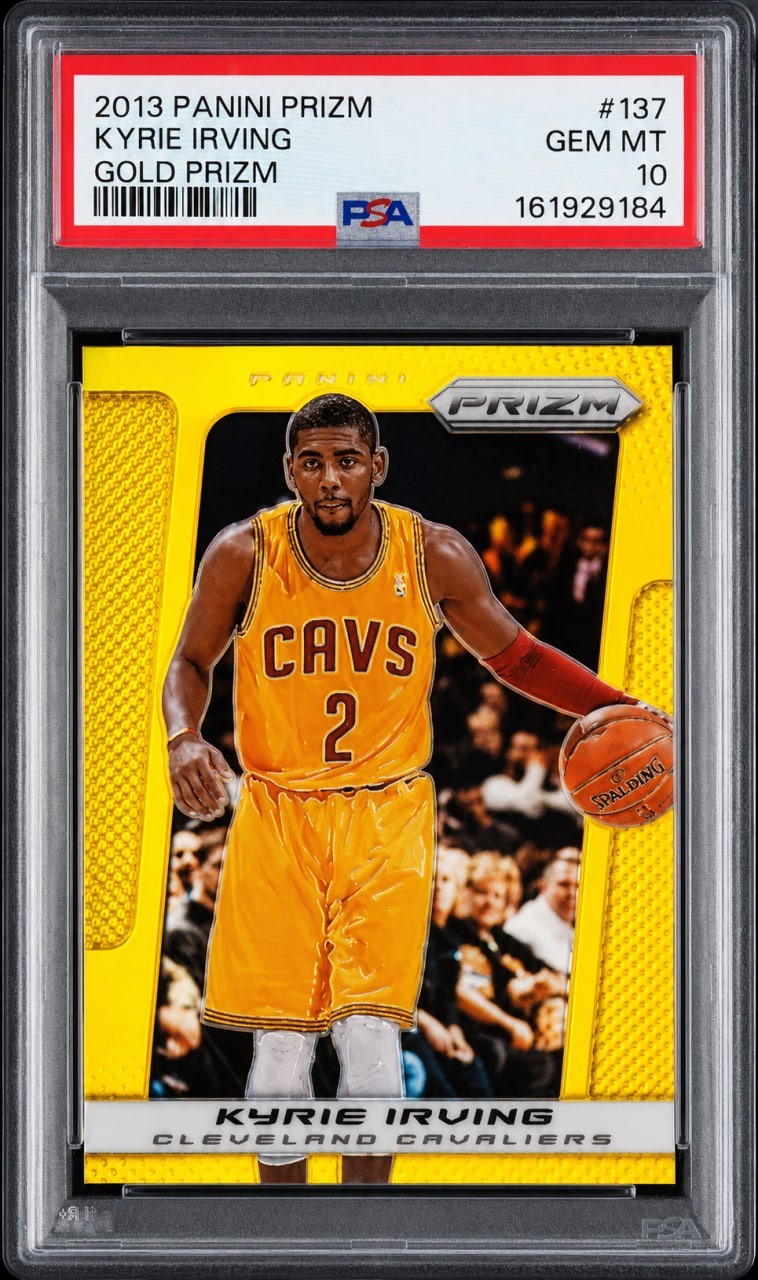 2013 Panini Prizm KYRIE IRVING GOLD PRIZM /10 PSA 10 GEM MINT #137 CAVS HOF view 1