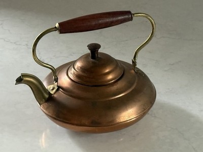Vintage ~ Copper Teapot Tea Kettle Made in Holland Wood Handle
