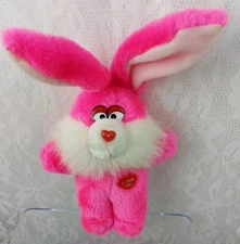 Dan Brechner Bunny Rabbit I Love You Pink White 8" Plush Stuffed Animal Vintage 