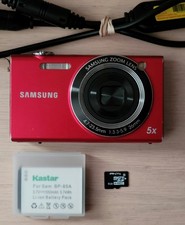 Samsung SH100 Red 14.2MP Wi-Fi Digital Camera 5x Zoom  Kastar Battery  PNY 8GB