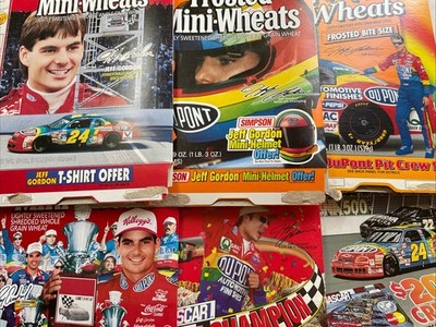 NASCAR Cereal Box LOT Of 6 EMPTY FLAT Jeff Gordon Kellogg s Mini Wheats
