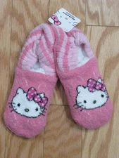 Hello Kitty Womens Fuzzy Sherpa Lined Slipper Socks Pink 9-11 ~NEW WITH TAG~