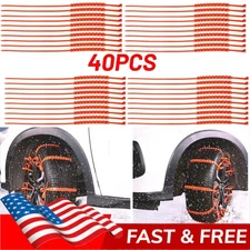 40x Snow Chains Car Anti Slip Tire Chain Adjustable Anti-Skid for Car/SUV/Truck
