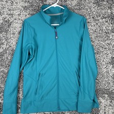LL Bean Long Sleeve Full Zip Jacket Womens Medium Activewear Polyester Blend