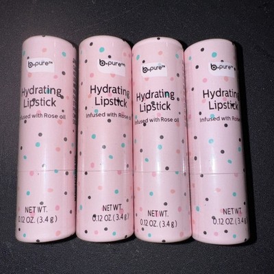 NIP B Pure Hydrating Lipstick Red Infused with Rose Oil 4 Pack Full Size