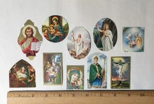 Miniature Lot of 10 Vintage  Holy Cards Bible Markers Lithographs Italy 