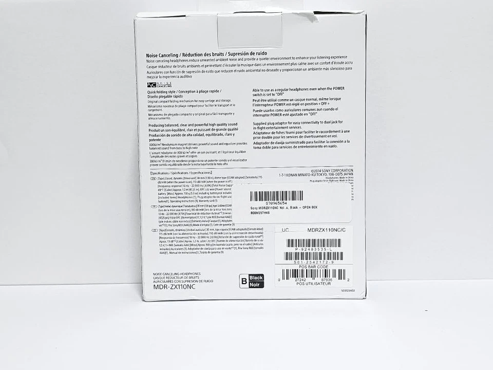Sony MDRZX110NC Noise Canceling On Ear Headphones, Black - OPEN BOX - Image 3 of 4
