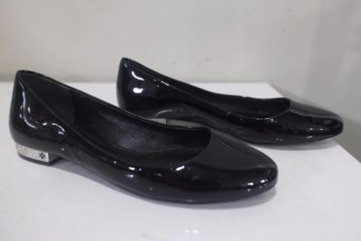 flat black patent leather shoes