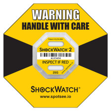 SpotSee ShockWatch 2 Impact Indicator 25G Yellow + Ring Lbl – 10 Pack Serialised