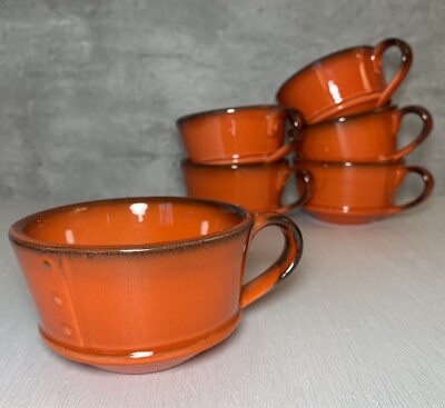 Set of 6 Vintage Metlox Vernon Poppytrail Red Rooster Coffee Cups 2.25'' USA