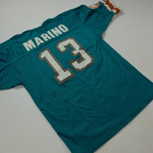 Rare maillot de football vintage CHAMPION Dan Marino Miami Dolphins NFL années 90 sarcelle 44 - Photo 11 sur 12
