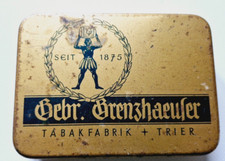 Gebr. Grenzhaeuser Tabakfabrik - Alte Blechdose - 11,1 x 8,0 x 2,6 cm - Selten