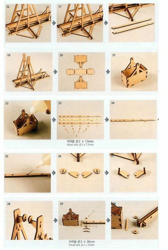 Desktop Wooden Model Kit Trebuchet by YOUNGMODELER - Afbeelding 7 van 9