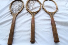 Antique Racquets Rackets Lot Spalding Kro Bat (2) & Chap Alex Taylor NYC (As-Is)