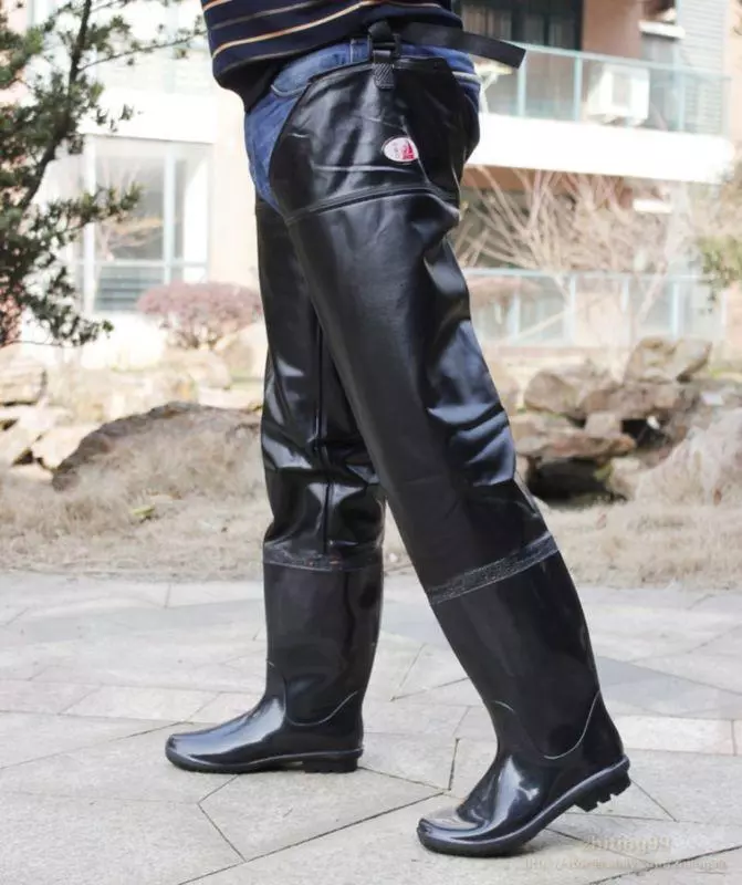 Men's Thigh High Rain Boots Shoes Waterproof Pull On Over Knee Boots New 45  46