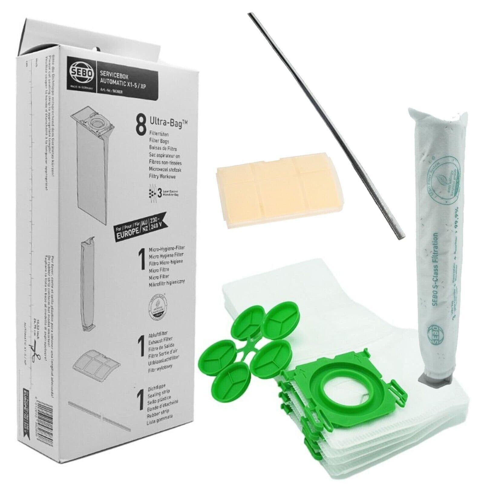 SEBO (5094ER) NOW 5828ER Service Box Automatic Dust Bags/filters & sealing strip
